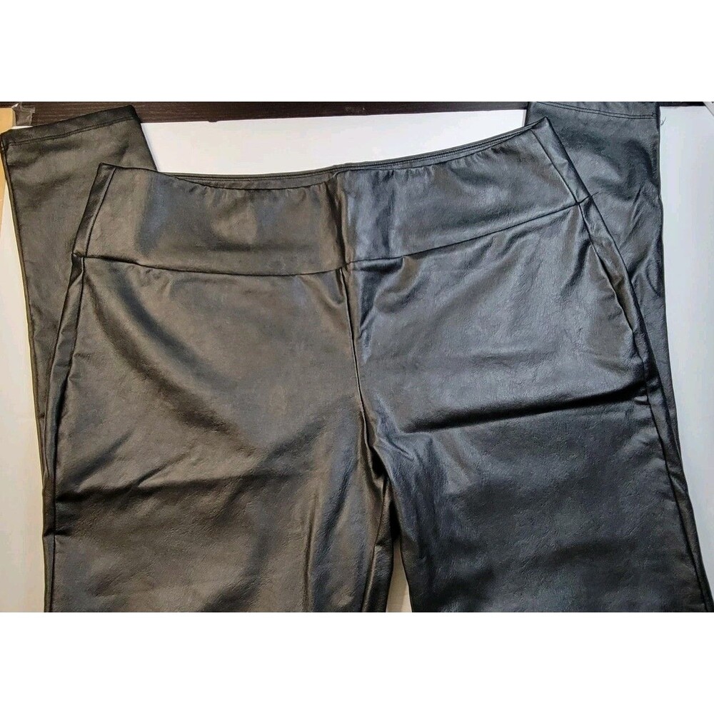 KENDALL + KYLIE Black Faux Leather Leggings High Waisted Size XL